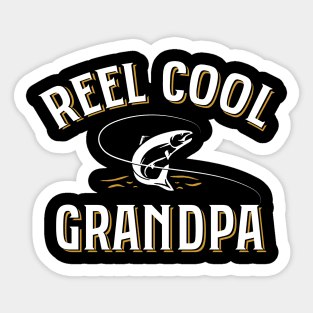 'Reel Cool Grandpa' Funny Fishing Grandpa Sticker